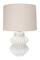 Hello Honey® 22" Distressed White Finish Fluted Terracotta Table Lamp with Linen Shade